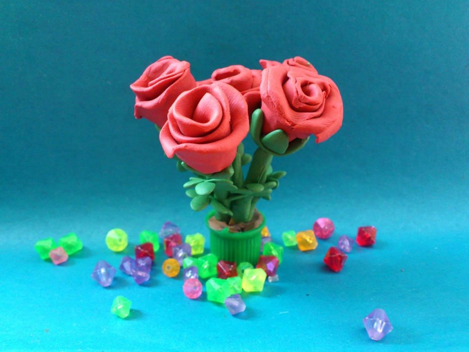 Цветы из пластилина объемные