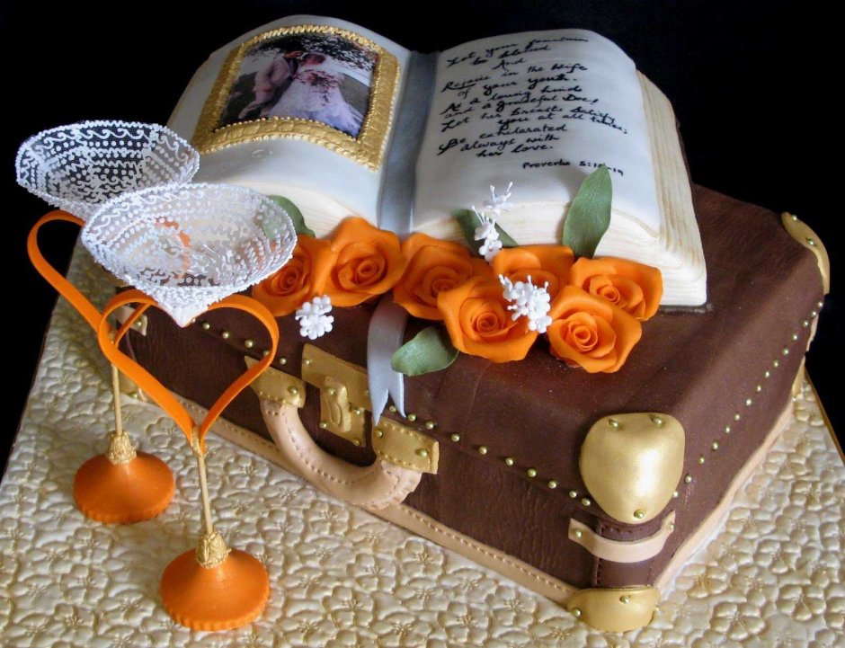Торт на кожаную свадьбу