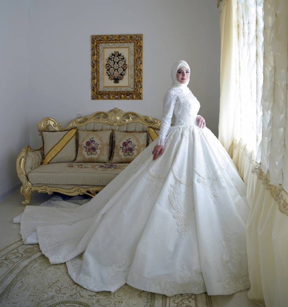 Чеченские Свадебные платья с хиджабом