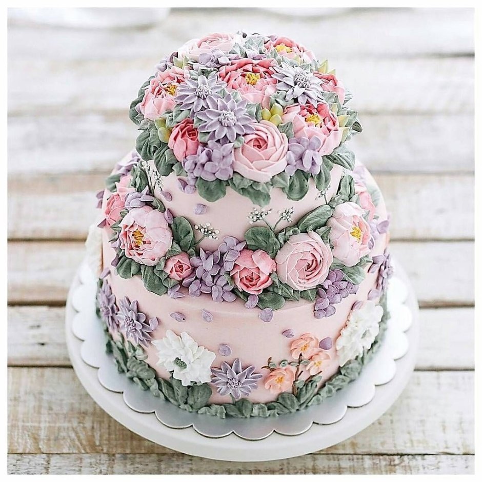 Торт летние декор цветы