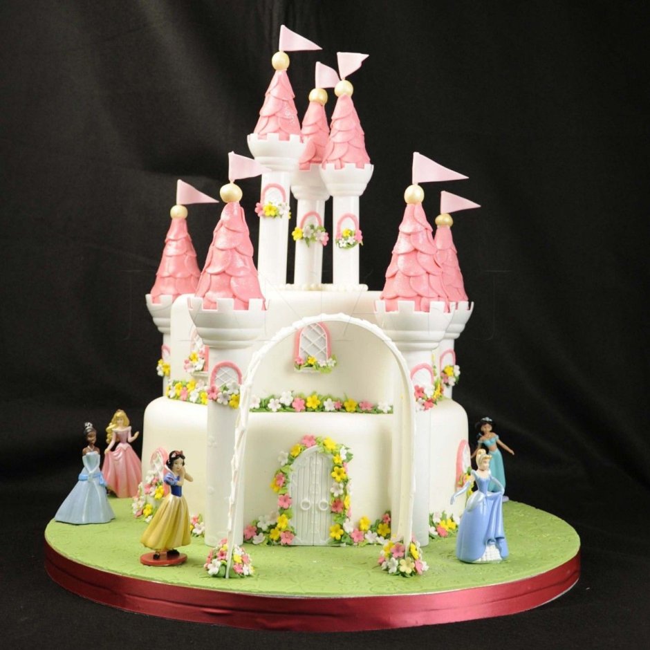 Торт двухярусный замок принцессы