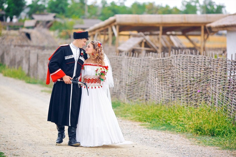 Свадьба в Казачьем стиле одежда