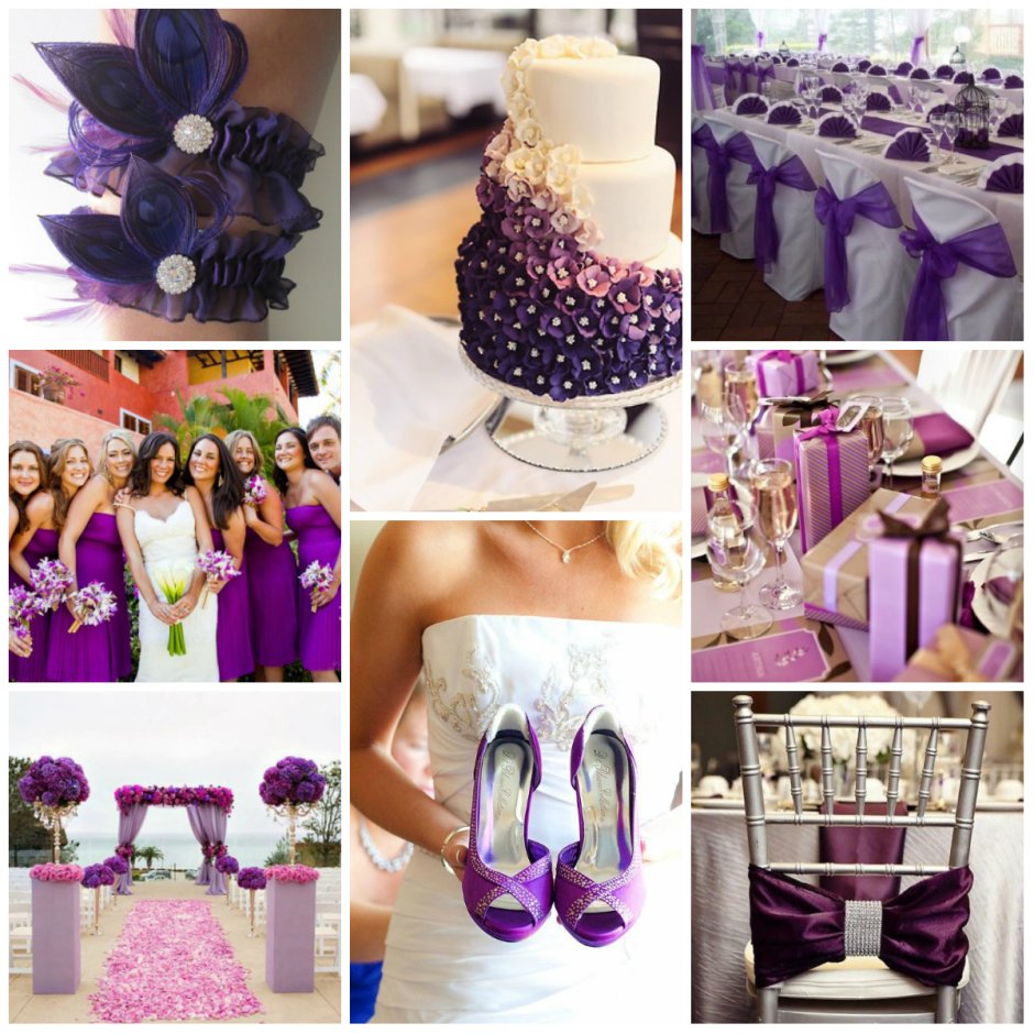 Свадьба в бело фиолетовом цвете
