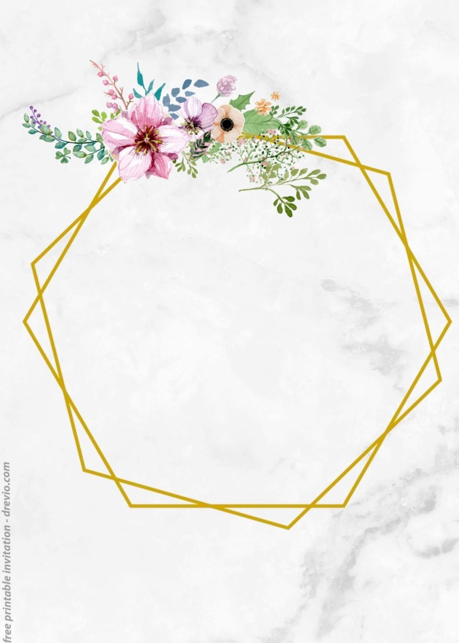 Геометрическая рамка с цветами