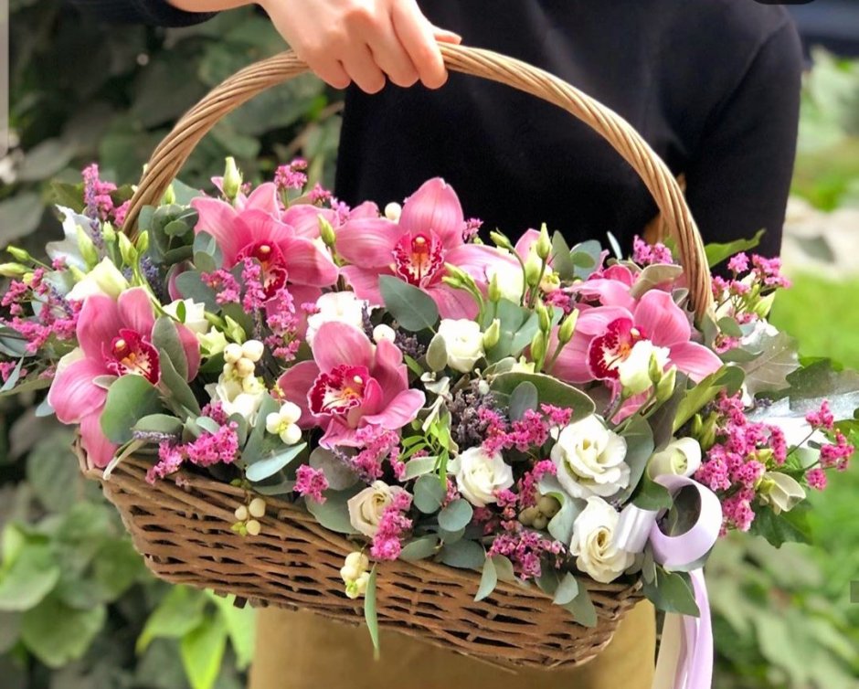 Красивые корзины с цветами