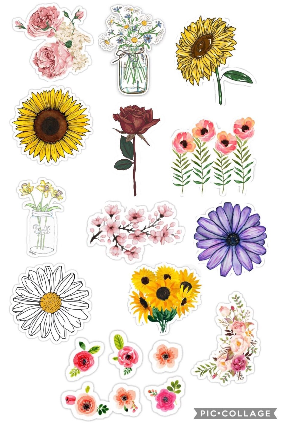 Стикеры на тему цветы