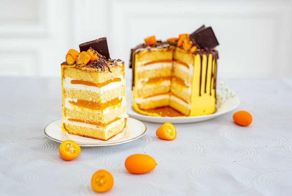 Апельсиново манговый торт