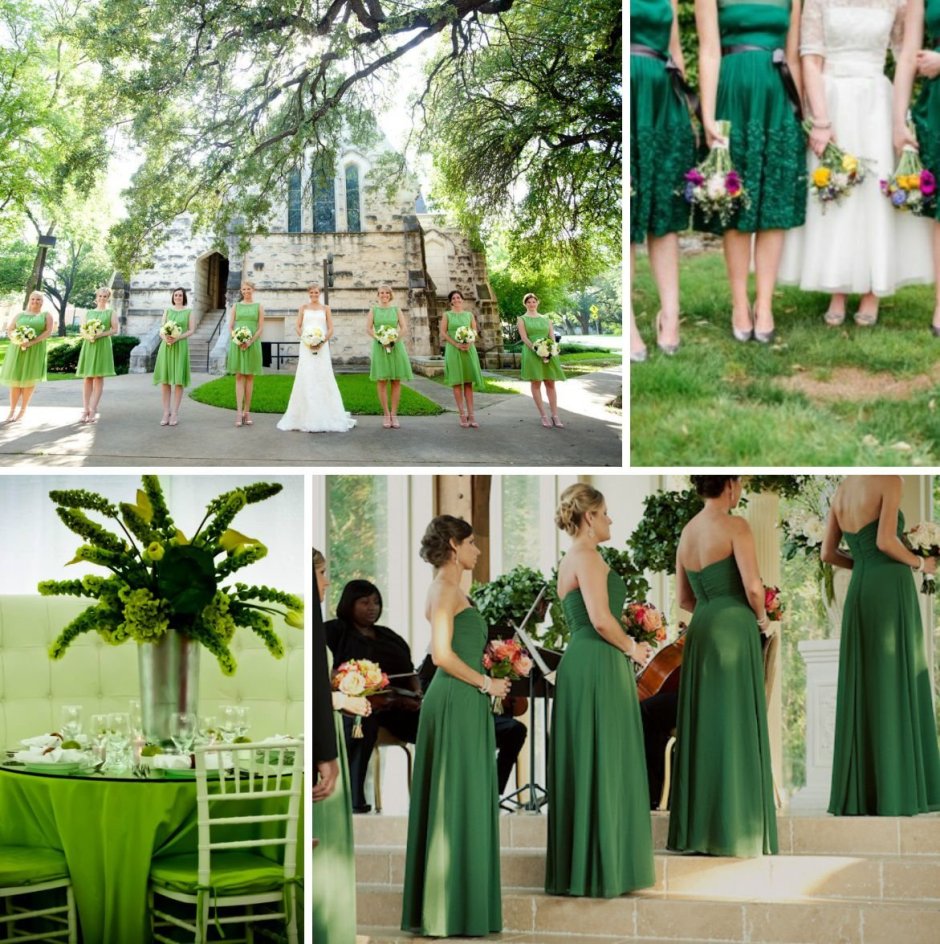 Свадьба в стиле зеленого цвета