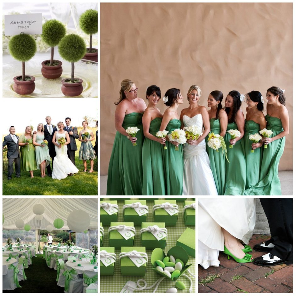 Свадьба в темно зеленом цвете цвета