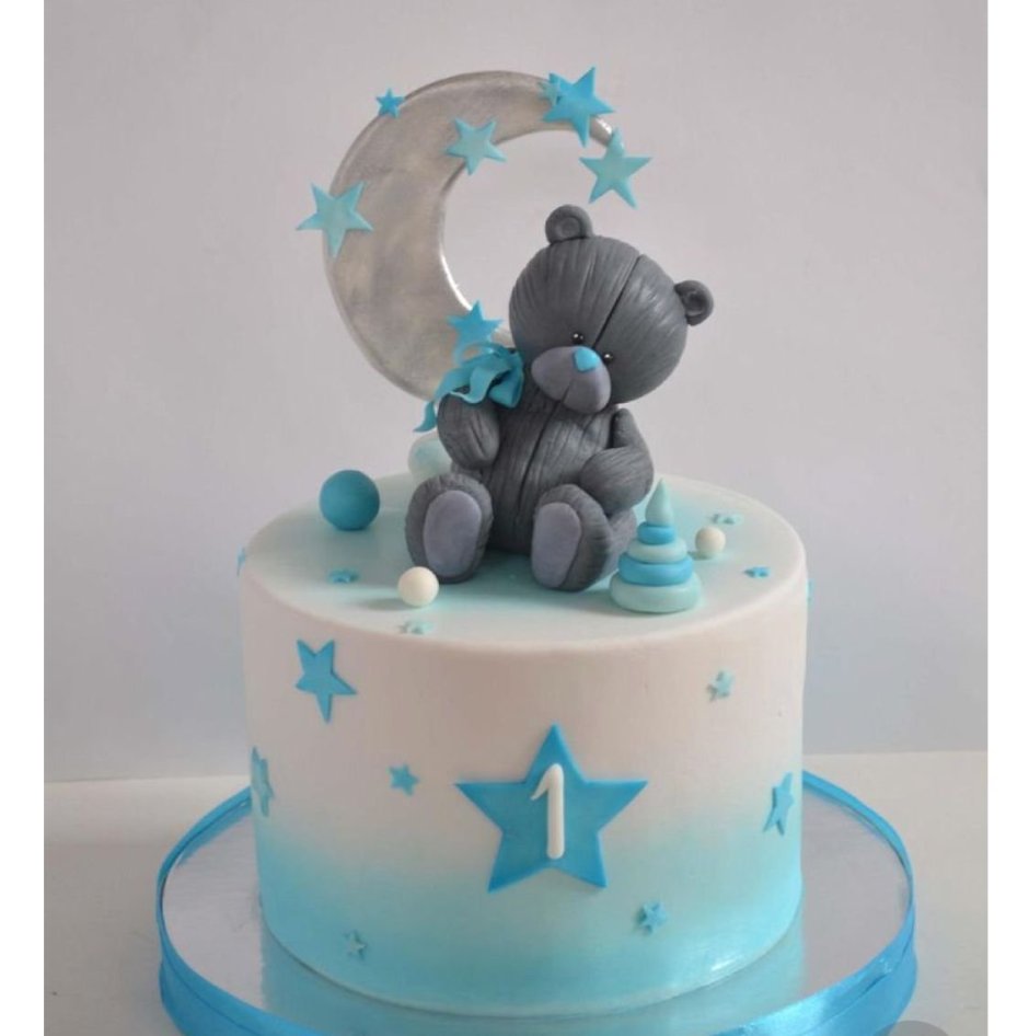 Голубой торт для мальчика 1 год