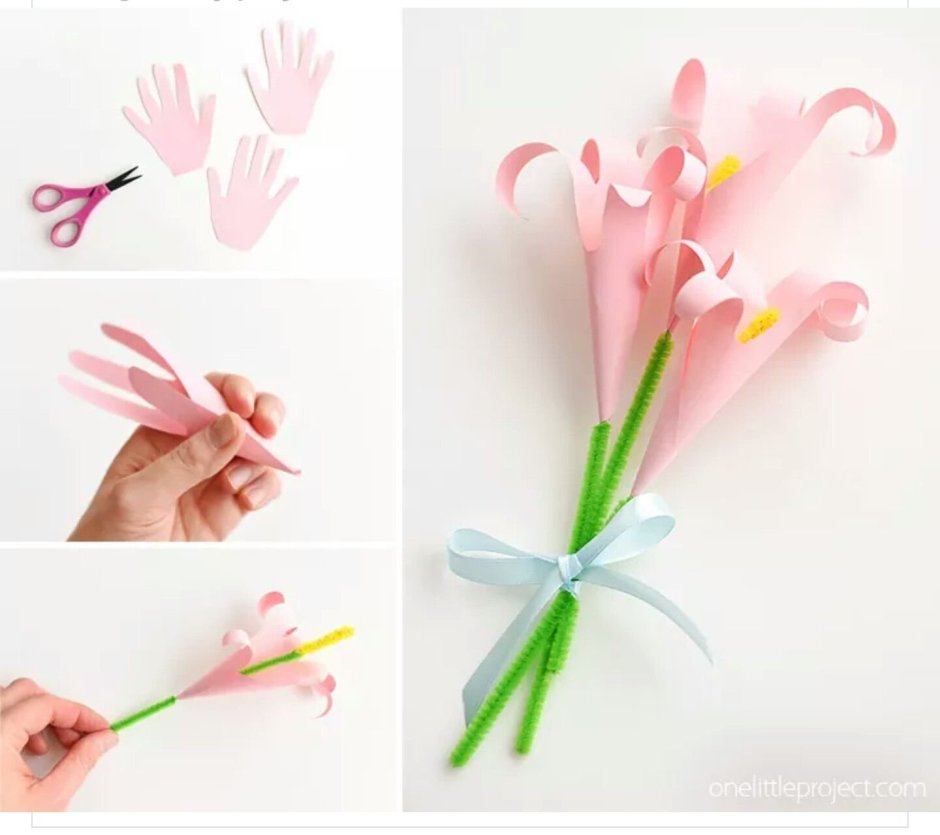 Цветы из бумаги для дошкольников
