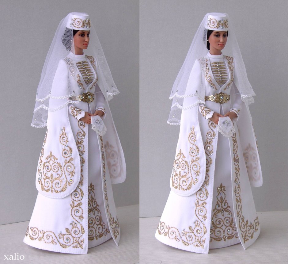 Куклы в осетинском национальном платье