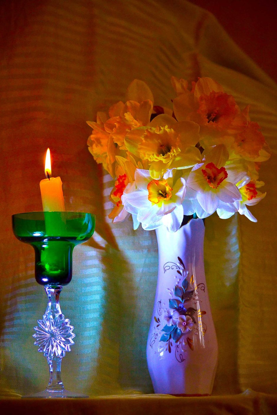 Вечер цветы и свечи