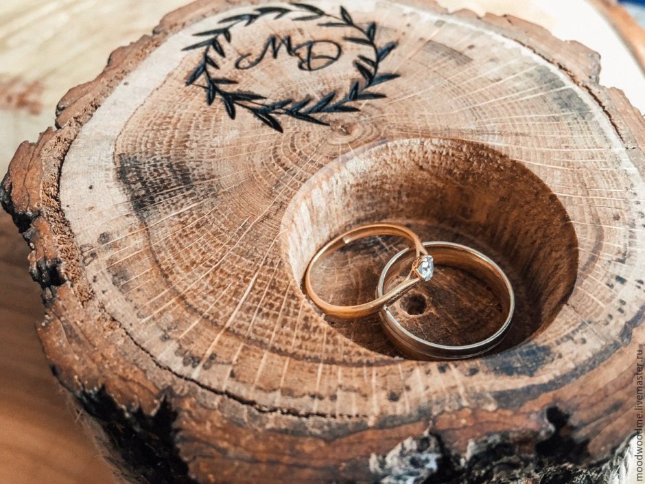Деревянные кольца на годовщину свадьбы