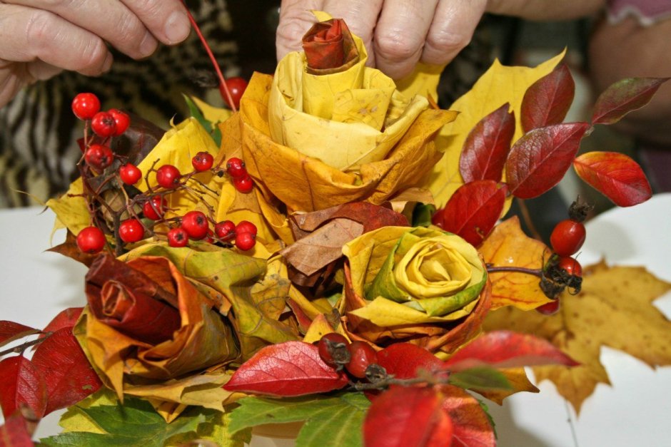 Осенний букет из природного материала