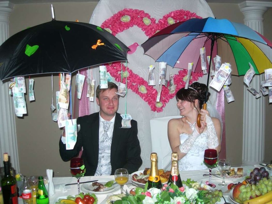 Зонтик с деньгами на свадьбу