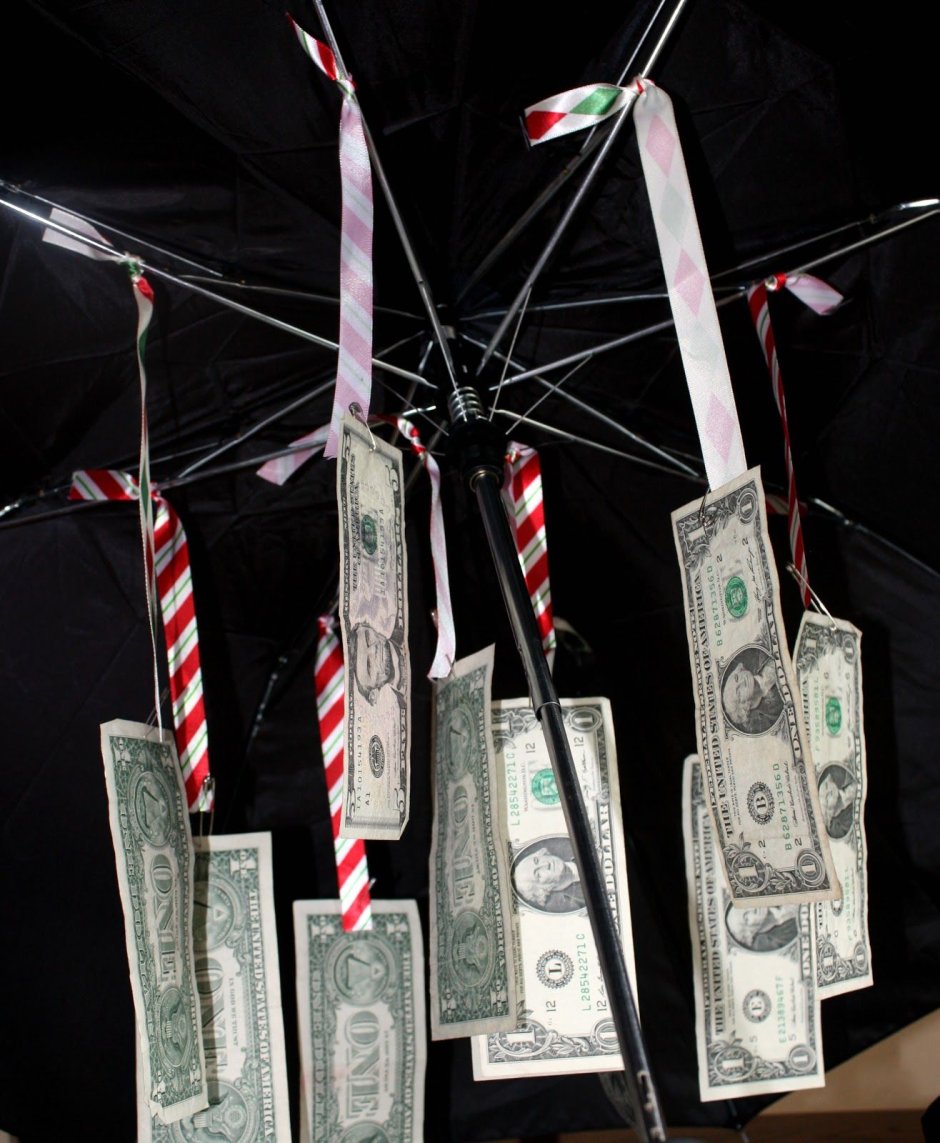 Оригинальный подарок зонт с деньгами