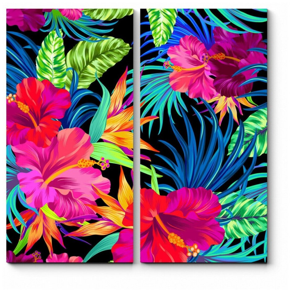 Тропические цветы картины