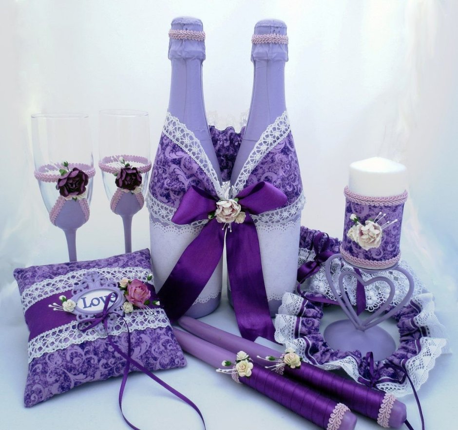 Свадебный набор в фиолетовом цвете
