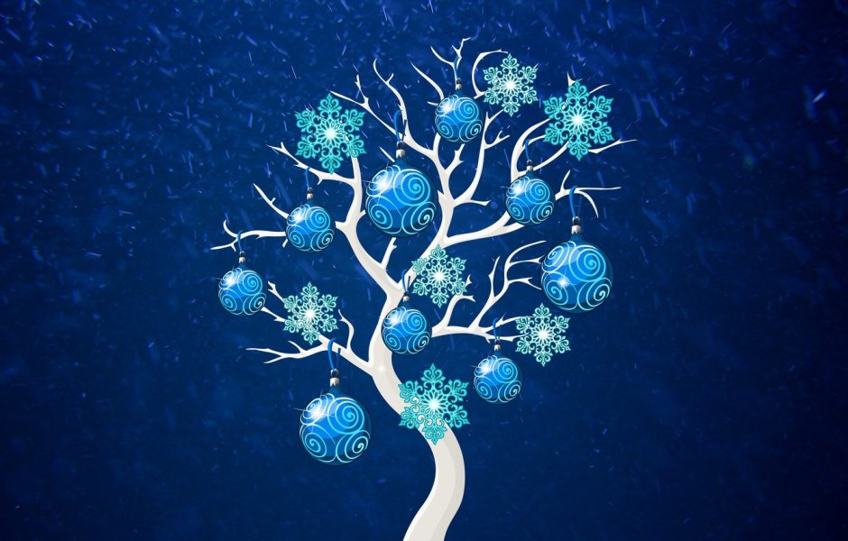 Синее дерево фон