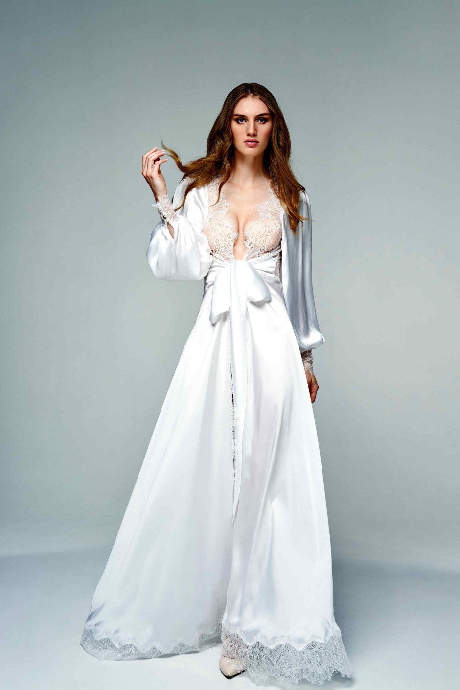 Будуарное платье белое