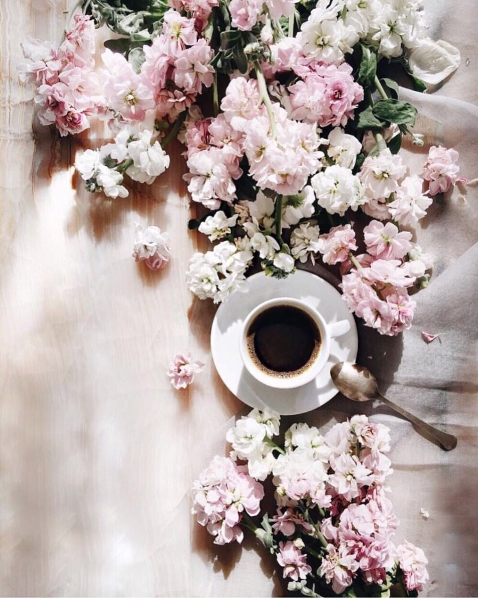 Кофе с цветочками
