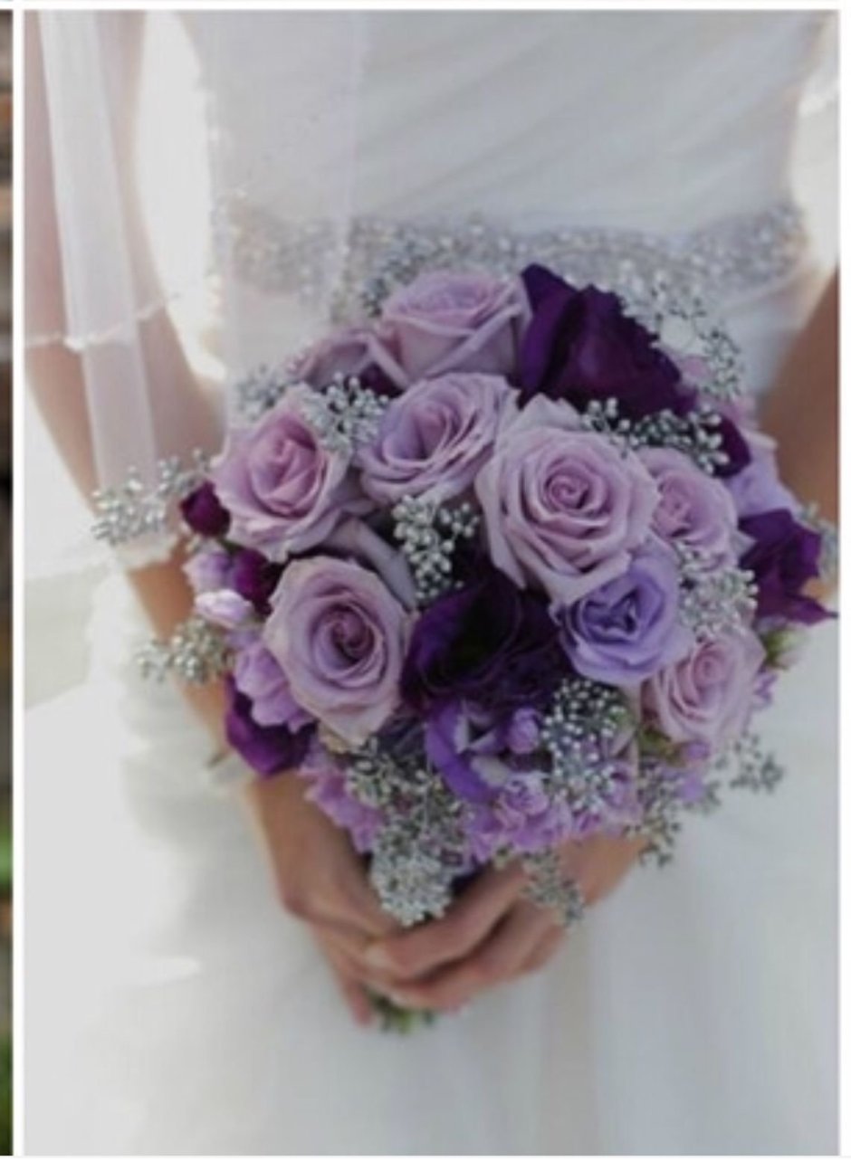 Свадебный букет в фиолетовых тонах зимний