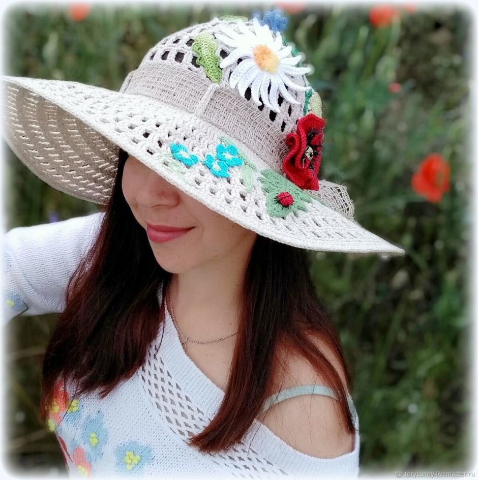 Вязаные летние шляпки для женщин 50 лет