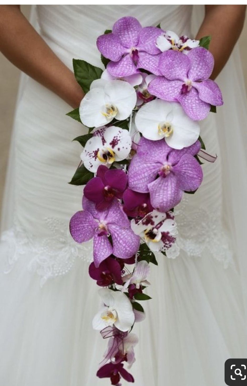 Букеты на свадьбу из орхидей фиолетовых