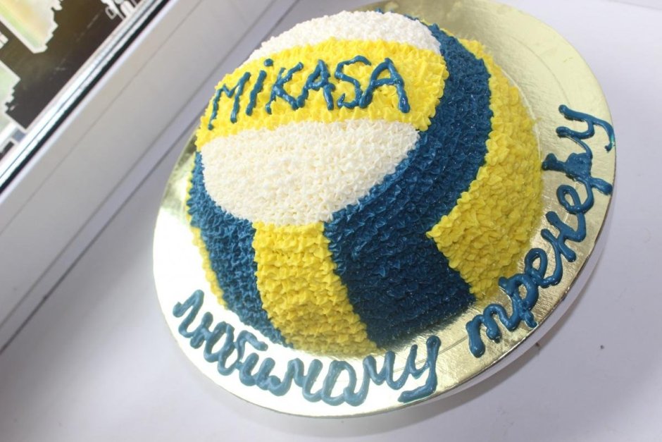 Торт в виде волейбольного мяча