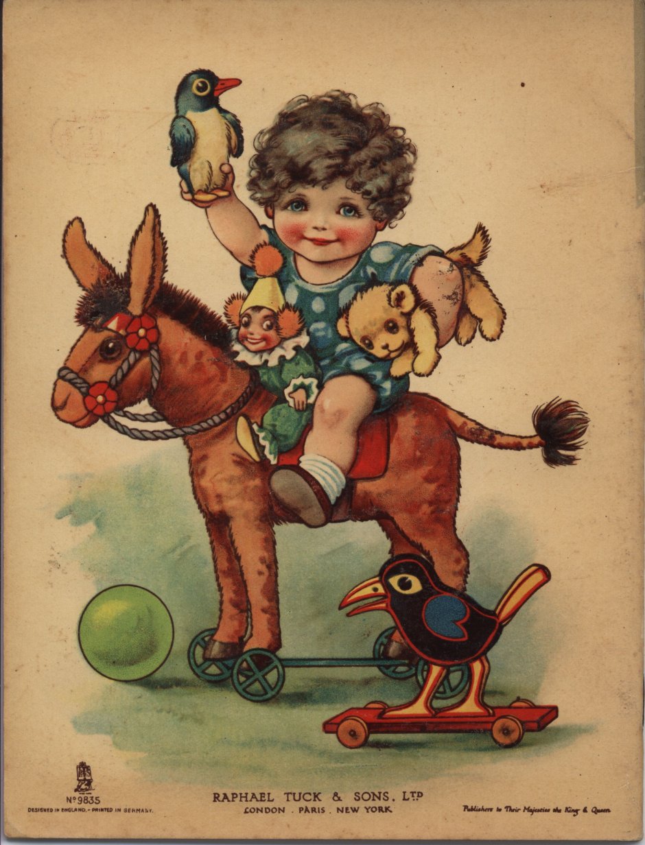 Винтажные открытки с детьми на лошадках