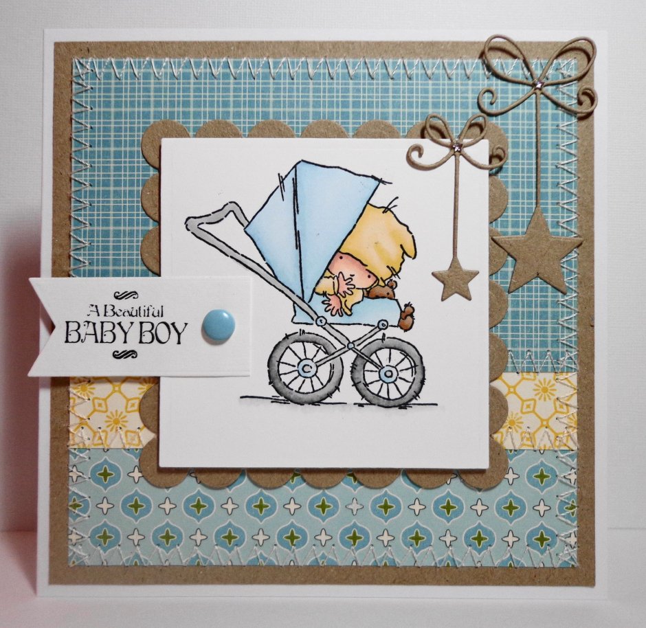 Скрапбукинг открытки с новорожденным мальчиком