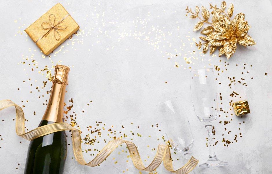 Праздничный фон с шампанским на день рождения
