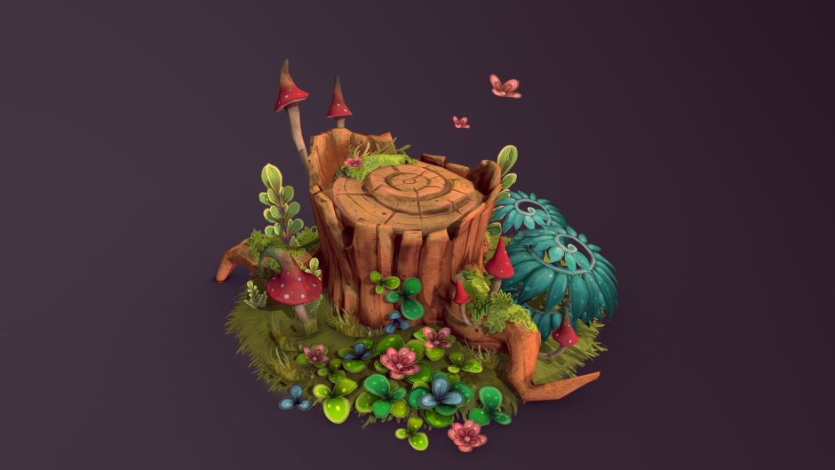 Plant on a Stump Fantasy Art