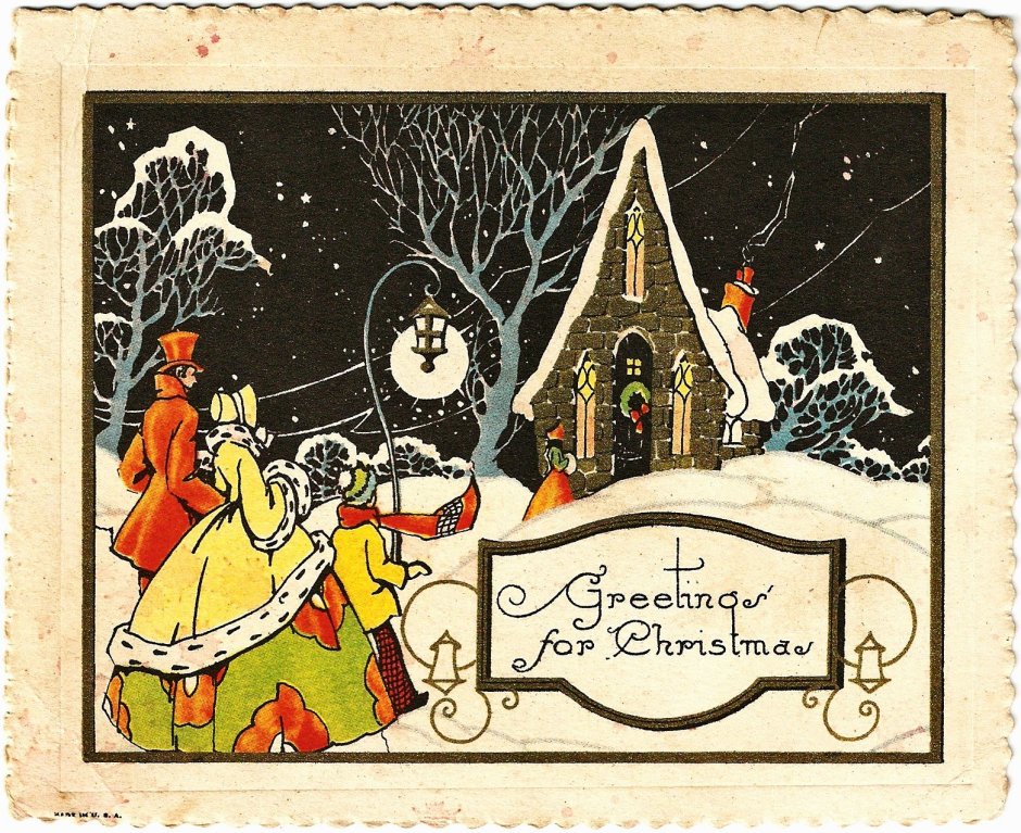 Старая Рождественская открытка