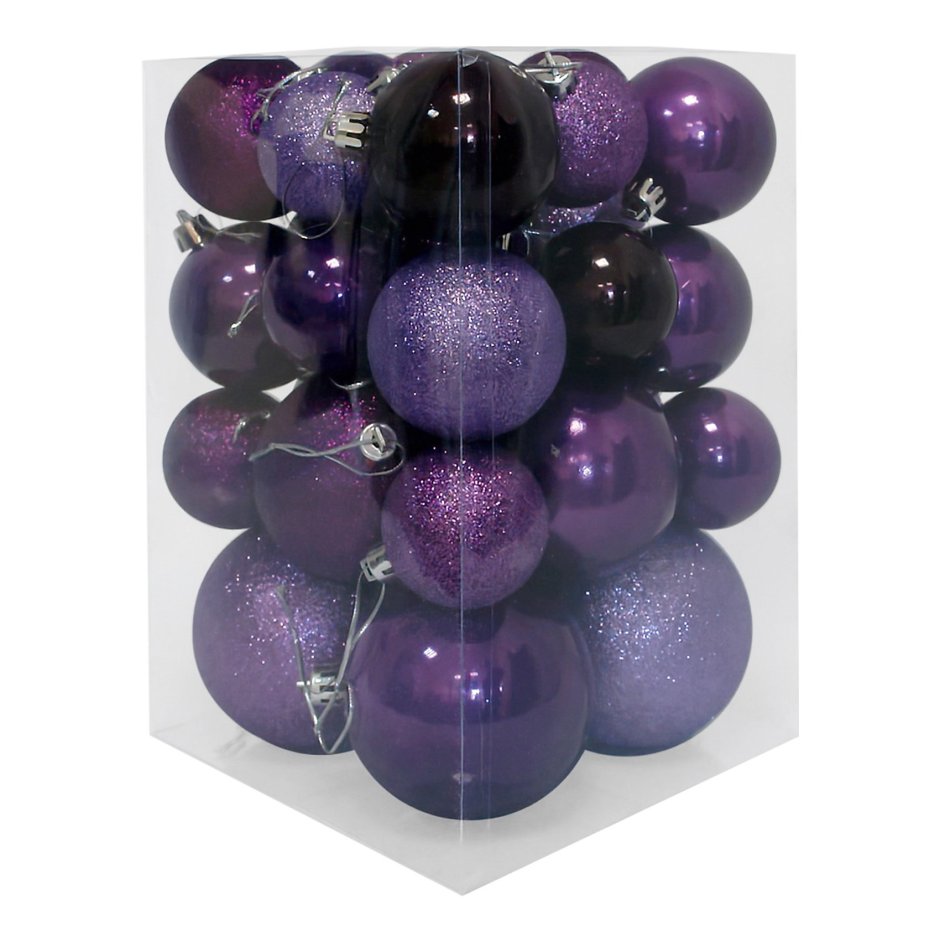 Фиолетовые шары на елку