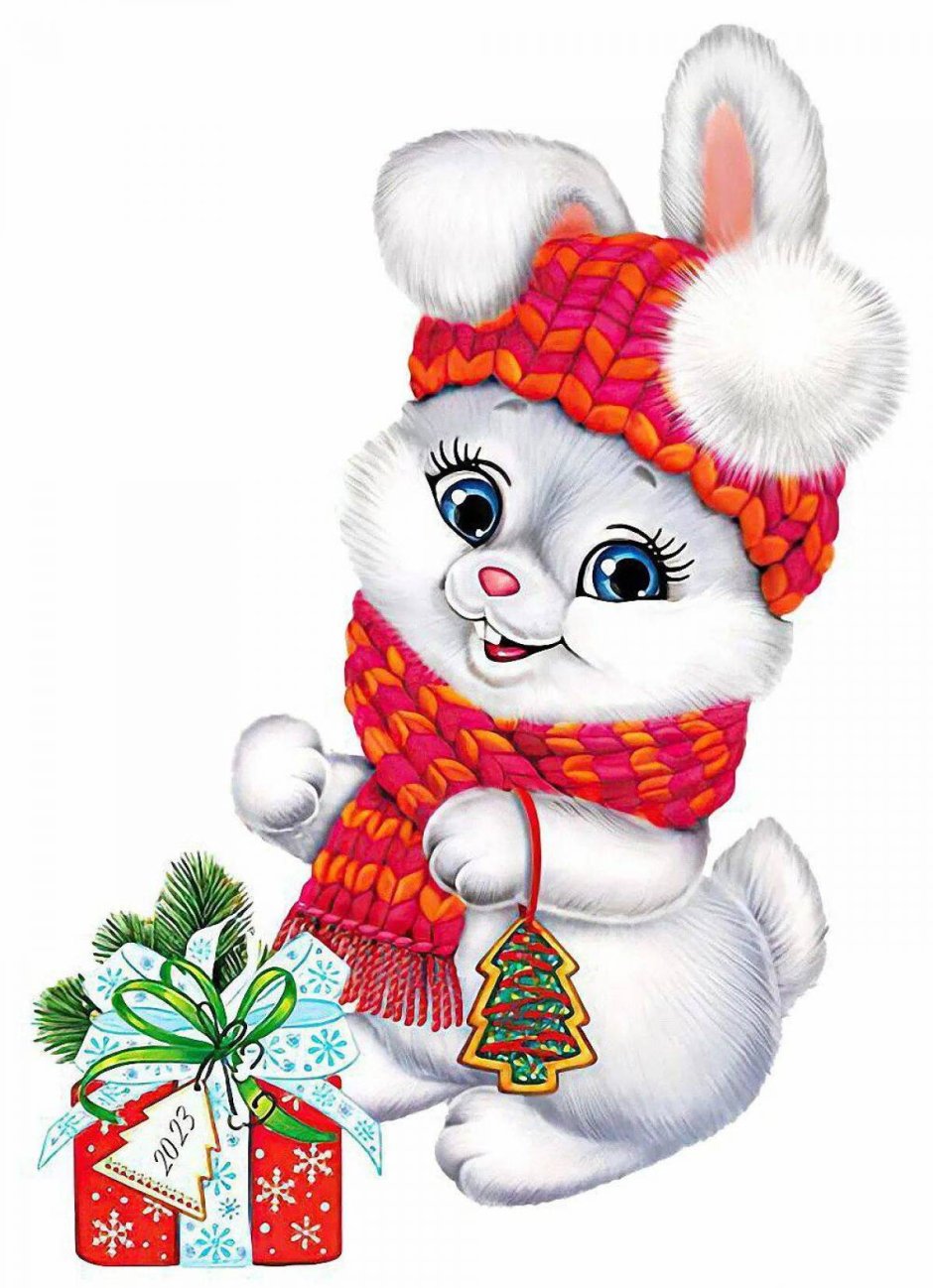 Новогодний плакат год кролика