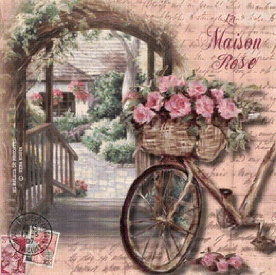 Винтаж велосипед с цветами