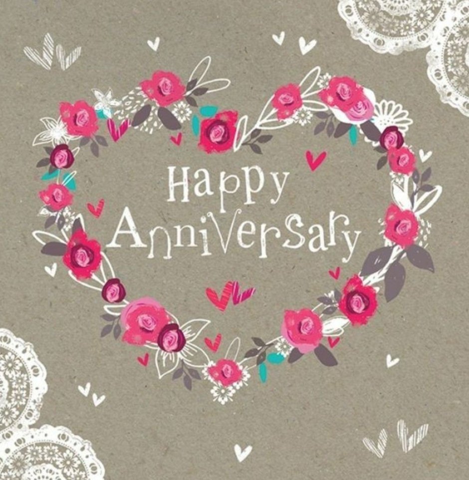 Открытка Happy Anniversary годовщина свадьбы