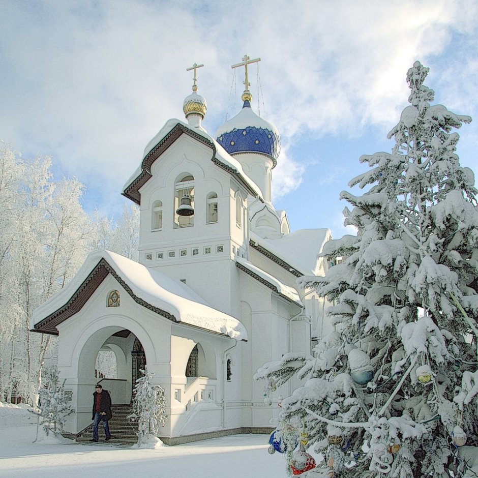 Лобня Церковь зима