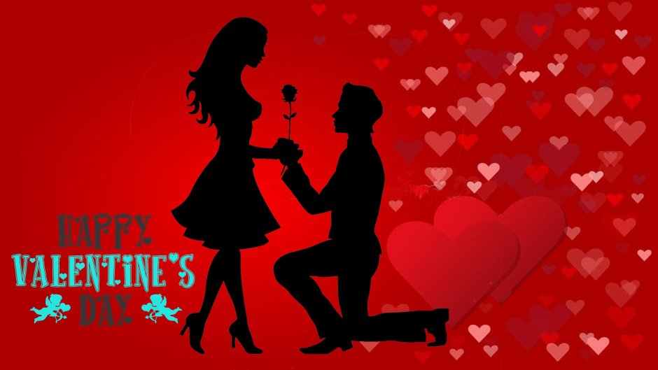 Happy Valentine's Day пара влюбленных