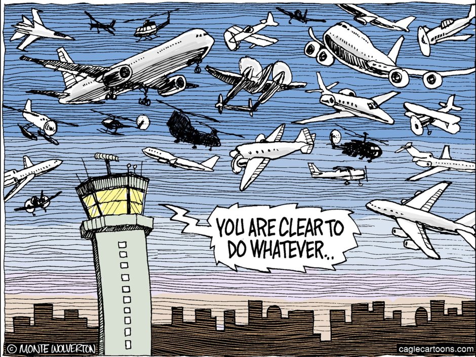 Карикатура на авиадиспетчера