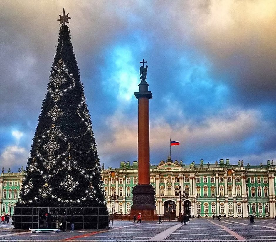 Санкт Петербург Дворцовая площадь Новогодняя елка