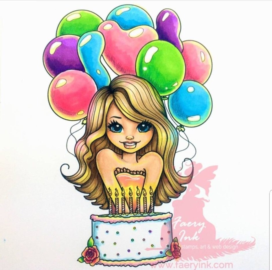 Рисунок для девочки на день рождения красивые