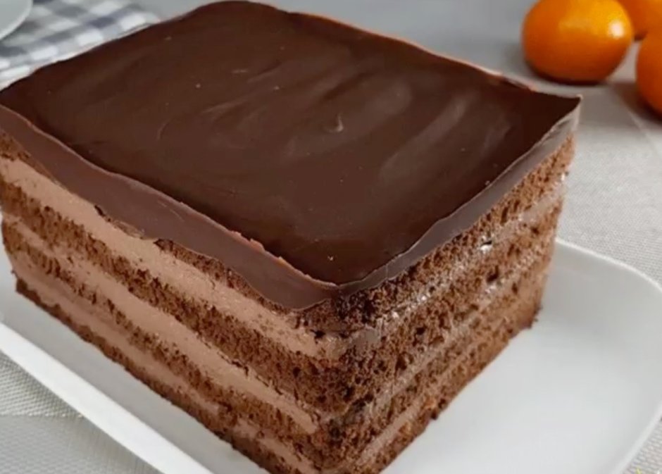 Шоколадно творожный торт