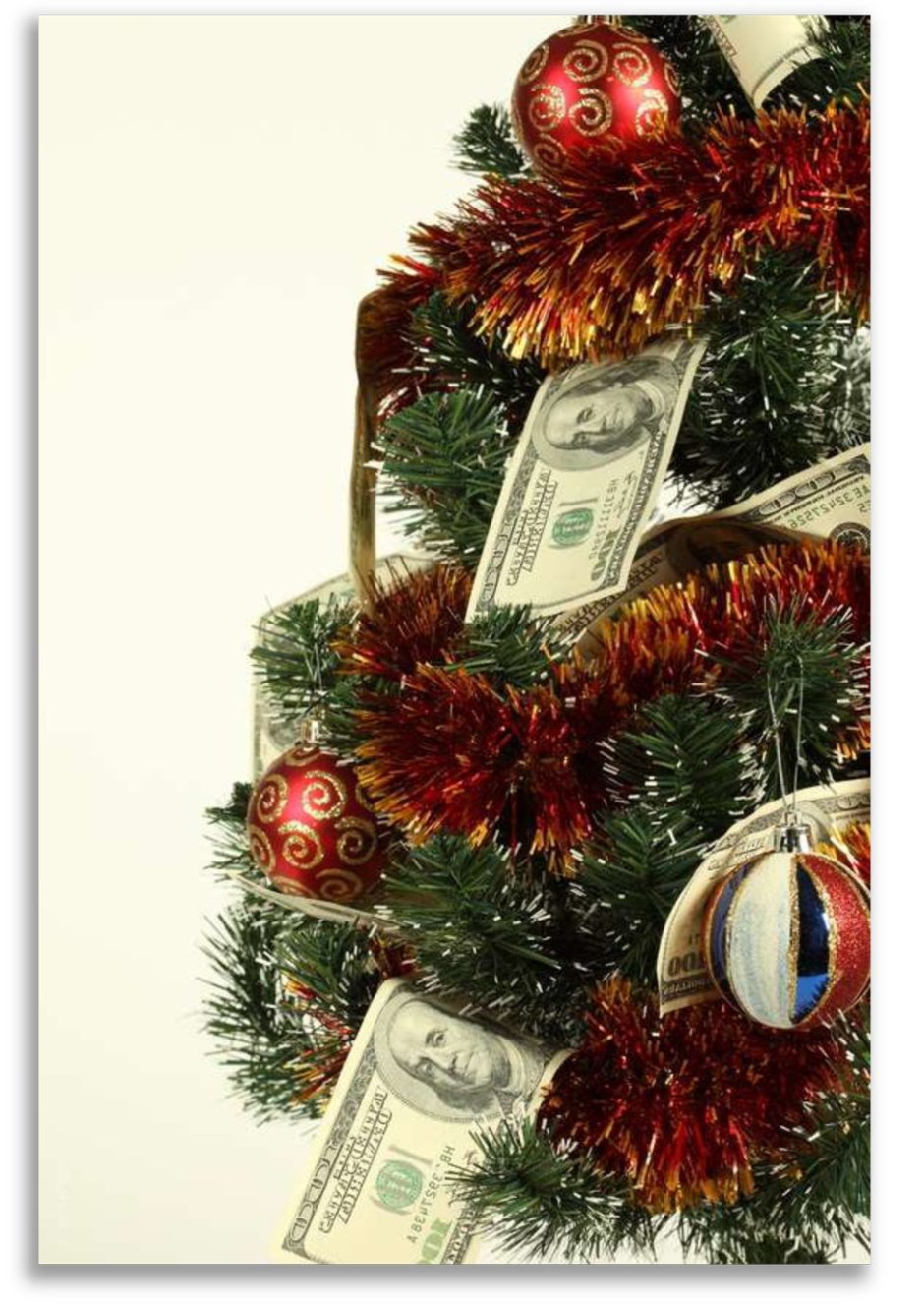 Новогодняя елка с деньгами