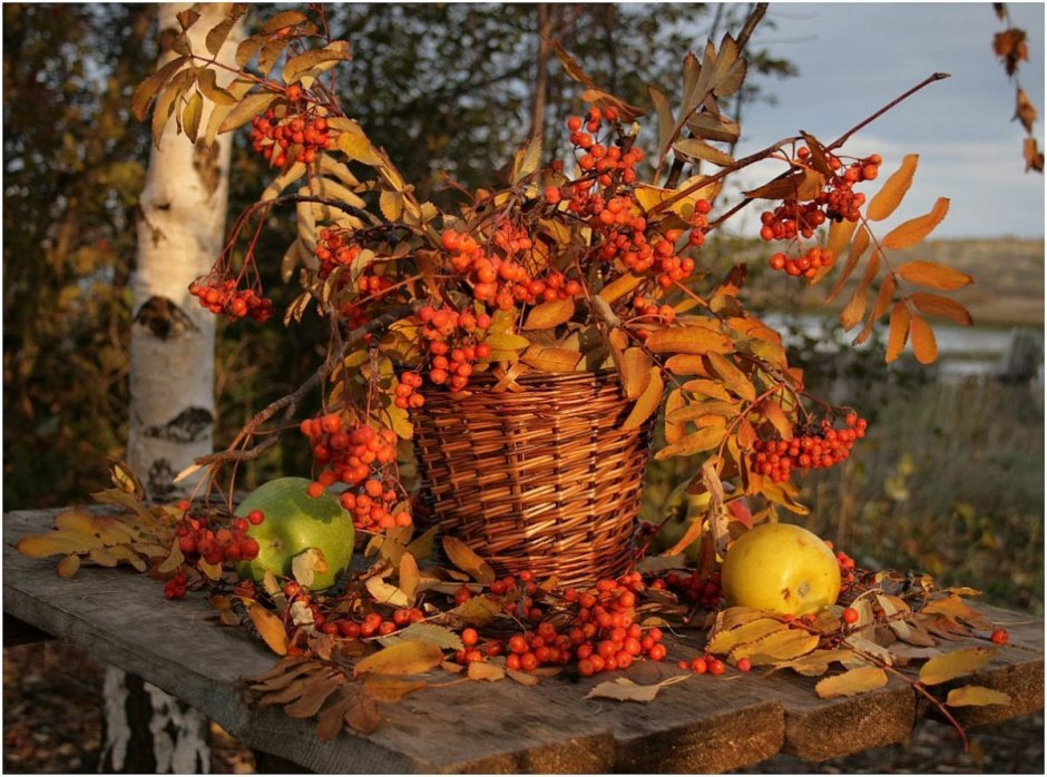Осенний букет с рябиной