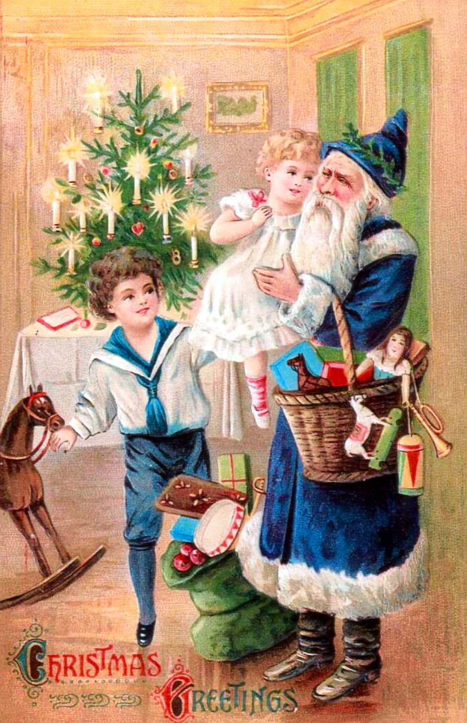 Дед Мороз старинные открытки
