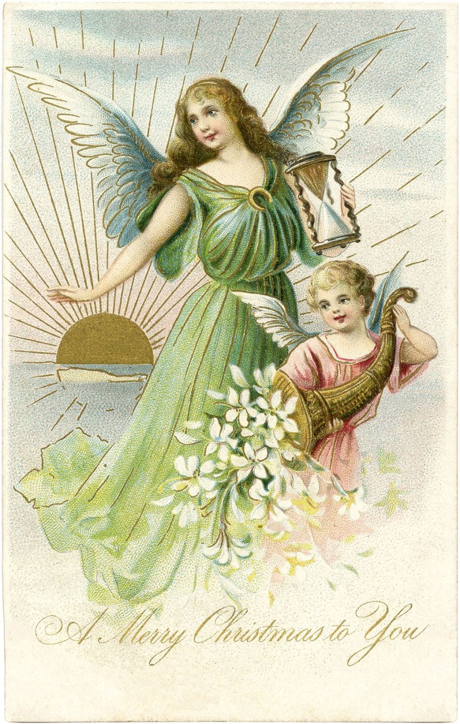 Старинные открытки с днем ангела