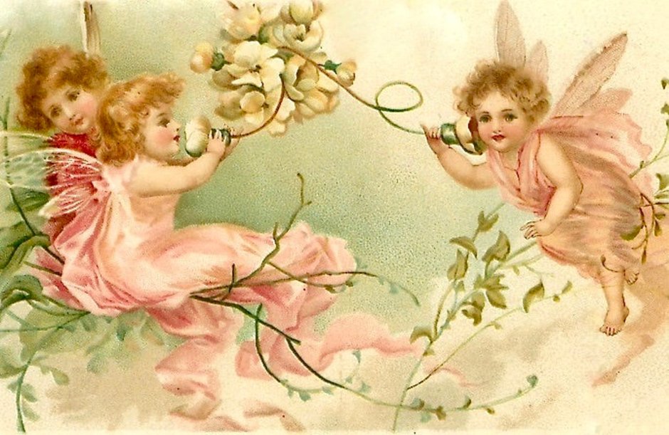 День Святого Валентина Винтажные ангелочки